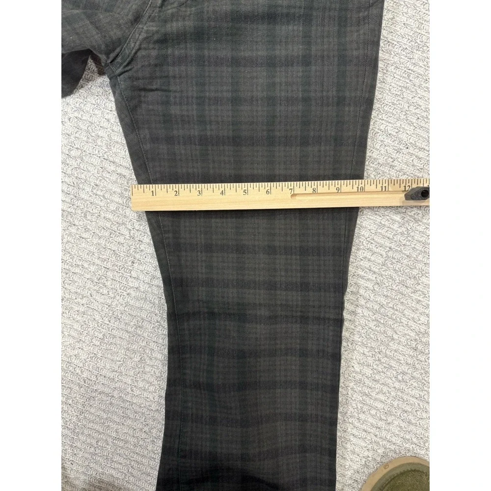 Comme Ca Ism Plaid Pants Mens‎ 30 Gray Black Tartan Slim Straight Cotton